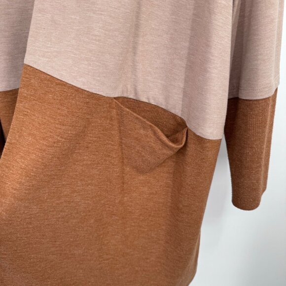 LOGO Lounge Color Block Open Front knit Cardigan Pockets size 2x - Picture 12 of 12